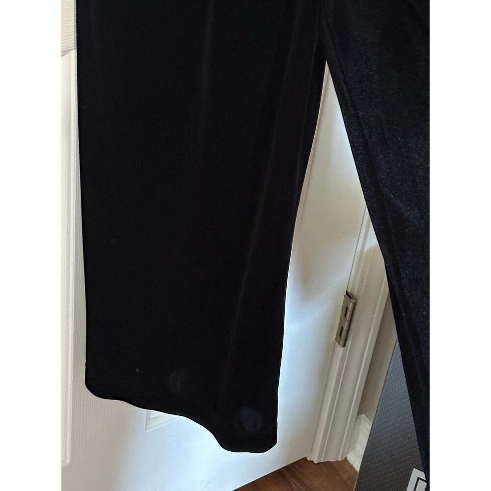 Popsugar Velvet Cropped Wide-Leg Jumpsuit Jet Black Women's Size M NWOT $68 - Picture 9 of 12